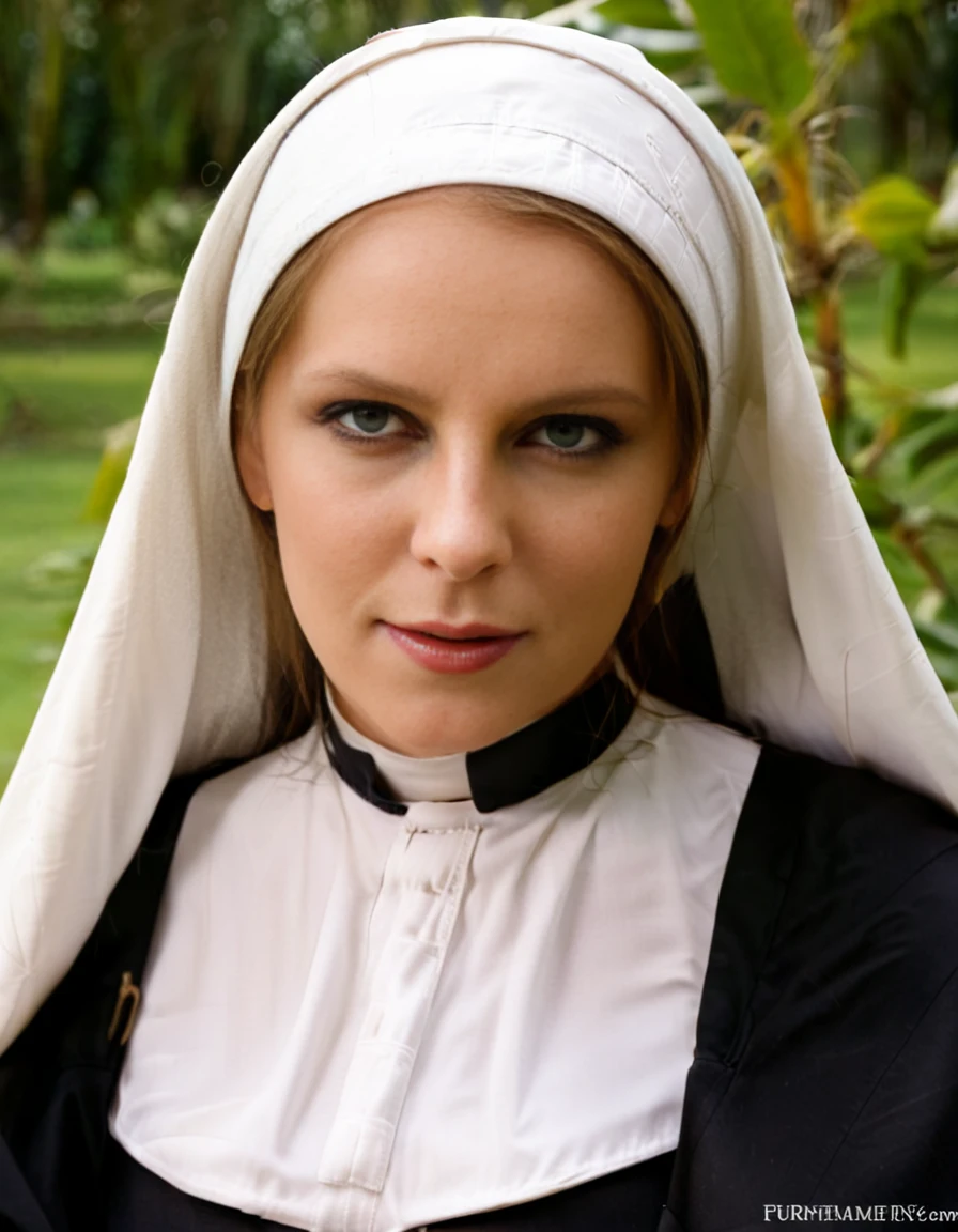 cinematic film still carmengemini as a nun <lora:carmengemini:1.0> . shallow depth of field, vignette, highly detailed, high budget, bokeh, cinemascope, moody, epic, gorgeous, film grain, grainy