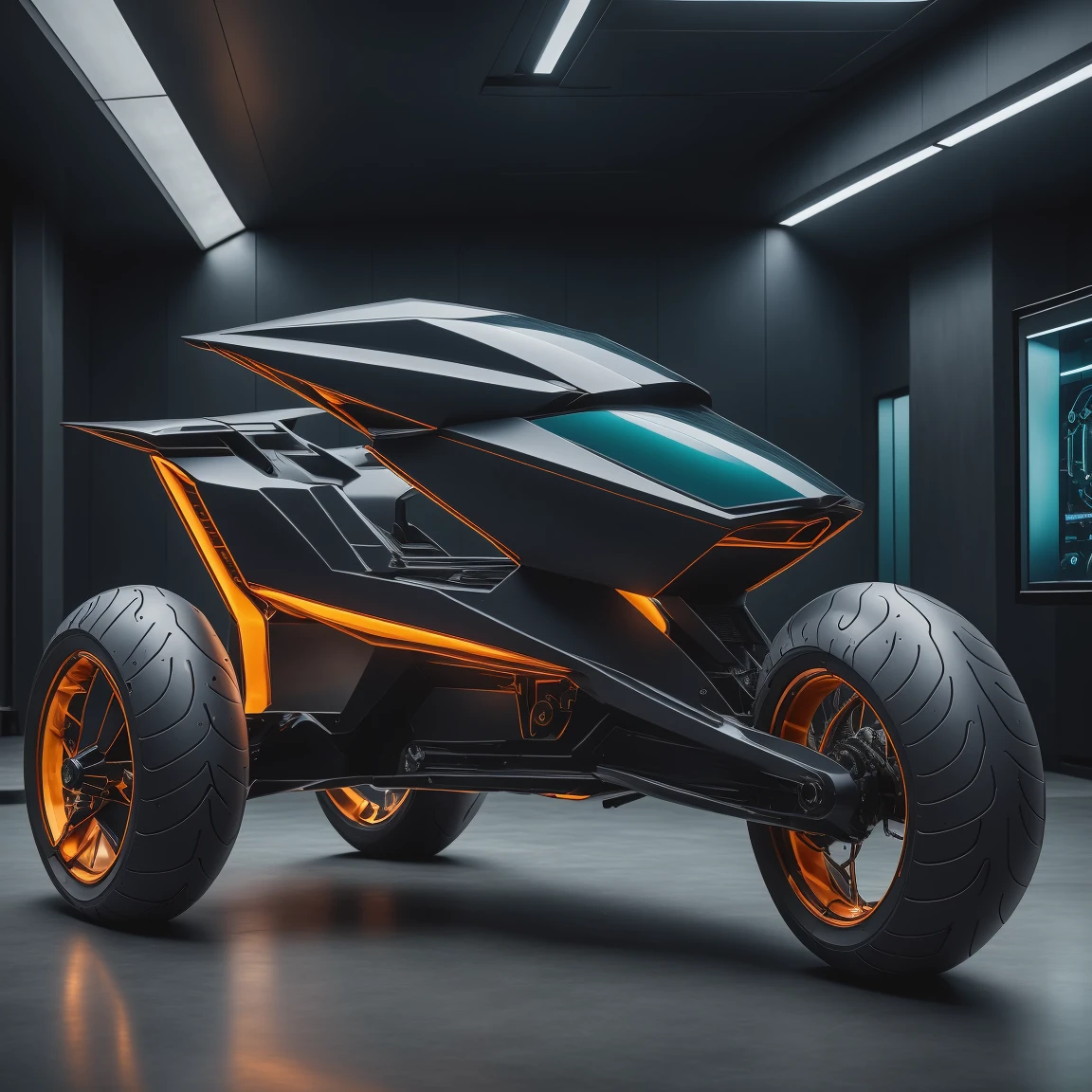 luxury product style photo focus on close-up, editorial photograph of a (concept motorbike:1.4) from side, spaceship corridor, charging station technoir style screens, glowing, mechanical parts, screen, black theme, darksilver brown bronze translucent smoky acrylic theme dieselpunk, background busy spaceship controlroom highly detailed , background inside dark, moody, POV, by
<lora:Tech_Noir_SD:1> no humans Diagonals, Dynamic Lines, Energetic Composition | physically-realistic | , film, professional, 4k, highly detailed . mix-of-random-species-on-1body + mix-of-random-shrimp-octopuss-jellyfisj-alien-hybrid-species-on-1body, highly.detailed, key.visual, by, form, warm red blue theme, . elegant, sophisticated, high-end, luxurious, professional, highly detailed