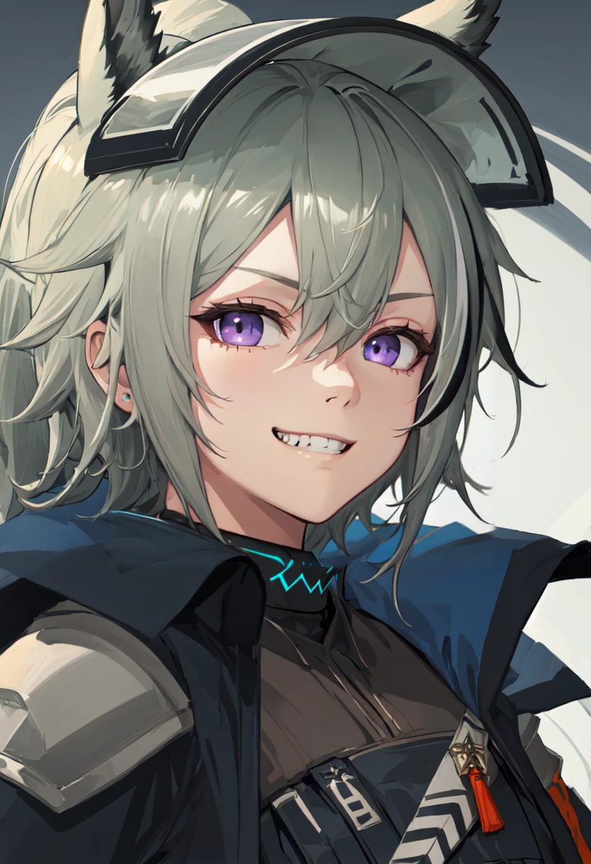 best quality, masterpiece, highres, solo, (grani_arknights:1.10), evil grin, evil smile, grin, portrait, looking at viewer, 36 <lora:grani_arknights:0.80>