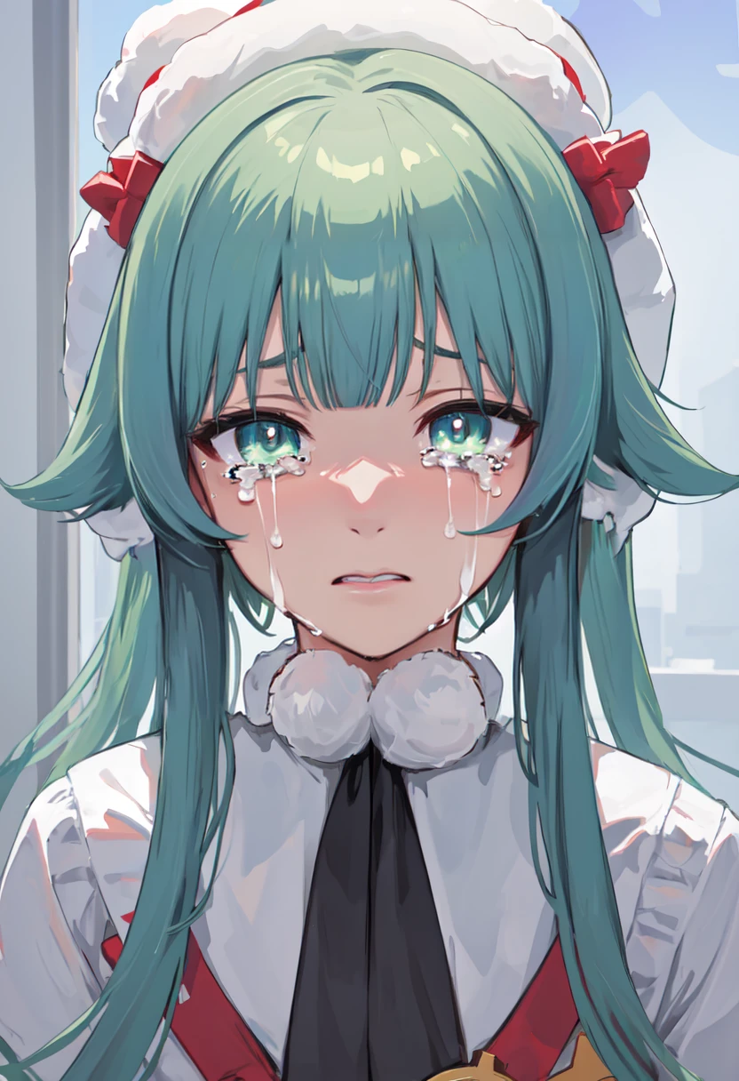best quality, masterpiece, highres, solo, (momiji_bluearchive:1.10), crying, sobbing, tears, portrait, looking at viewer, 29 <lora:momiji_bluearchive:0.80>