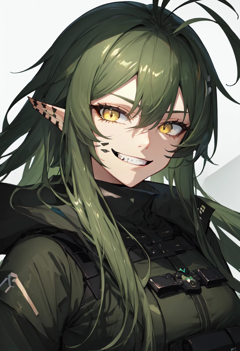 best quality, masterpiece, highres, solo, (gavial_arknights:1.10), evil grin, evil smile, grin, portrait, looking at viewer, 41 <lora:gavial_arknights:0.80>