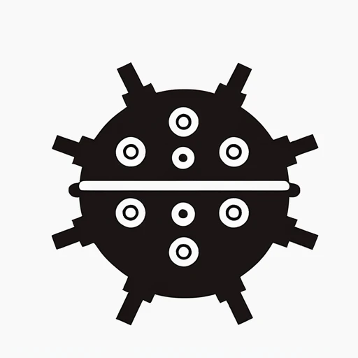 ((( White background, solid color background))),<lora:gmic_bptbv1-000014:1>,93icon\(93ic1\), black and white image of a mine, with a white background and a black outline, solo, looking at viewer, simple background, white background, standing, monochrome, full body, no humans, silhouette