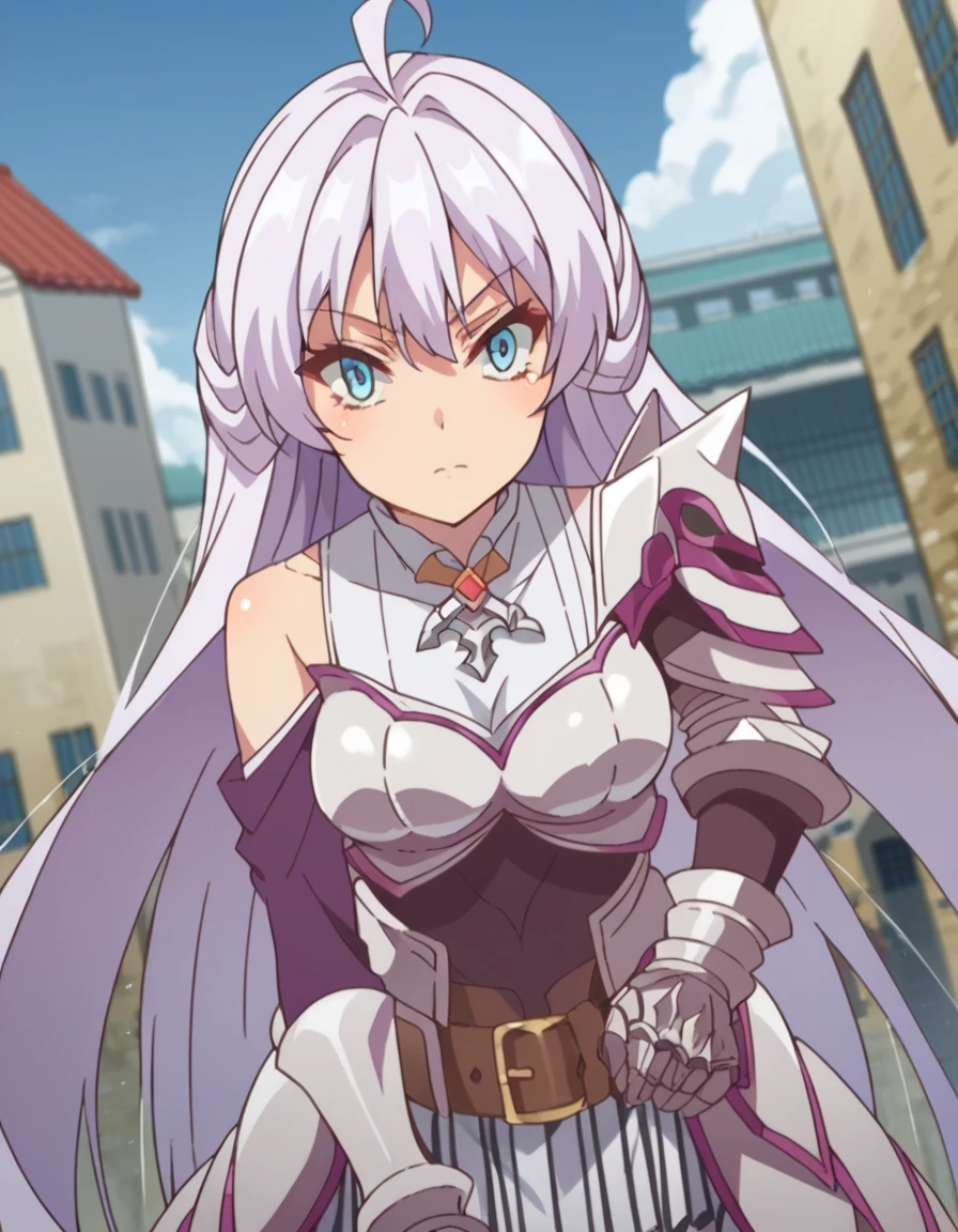 score_9, score_8_up, score_7_up, source_anime,
kurehacrylet, <lora:kureha-crylet-ponyxl-lora-nochekaiser:1>
kureha crylet, long hair, bangs, blue eyes, very long hair, ahoge, white hair,
skirt, belt, armor, gauntlets,
outdoors, cityscape, bent over,
looking at viewer, dutch angle, cowboy shot,
