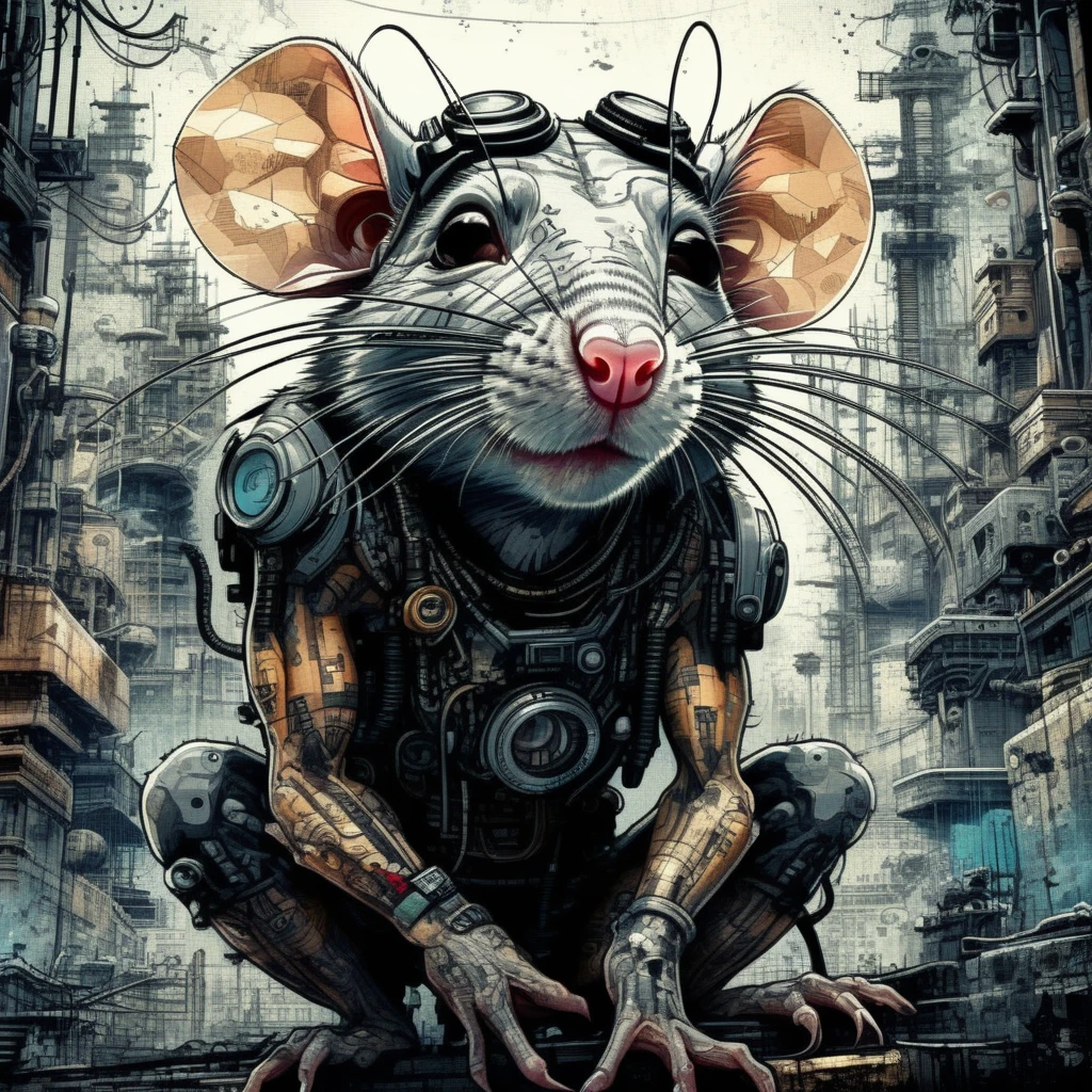 drawix9 cyborg rat, ink, cinematic, expressive, very detailed<lora:drawix9:1>