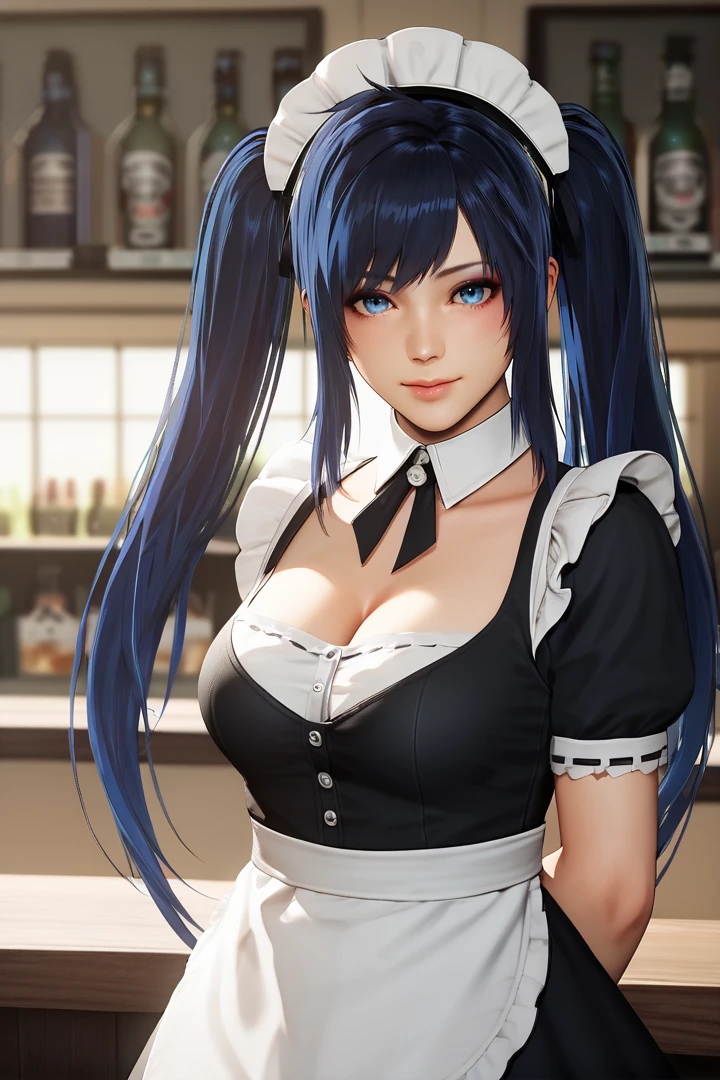 score_9, score_8_up, score_7_up, score_6_up, score_5_up, score_4_up, source_anime, 3dr7, maid, blue hair, blue eyes, twintails, very long hair, voluminous hair, fluffy hair, disheveled hair, messy hair, cafe, bokeh, subsurface scattering, volumetric lighting, light rays, cowboy shot, dark, chiaroscuro, close-up, makeup, light smile 
BREAK arms behind back, cleavage
<lora:3d-REXstep00001800:1>