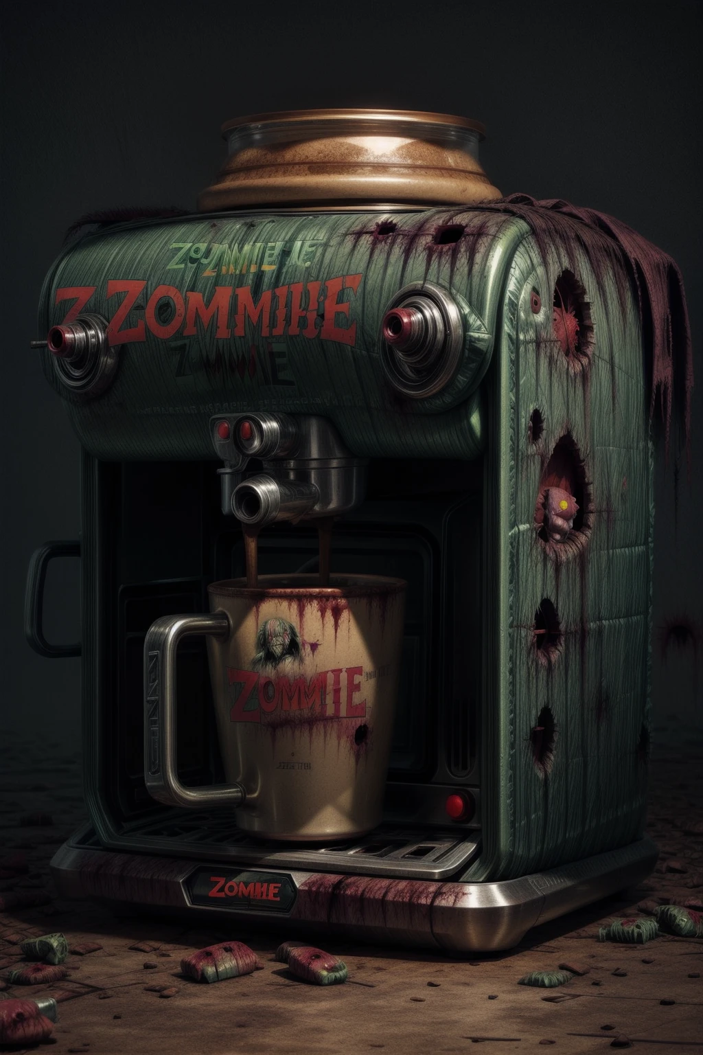 <lora:ZombieWorld:1> (ZombieWorld:1.2) (coffee machine) <lora:more_details:1.2>