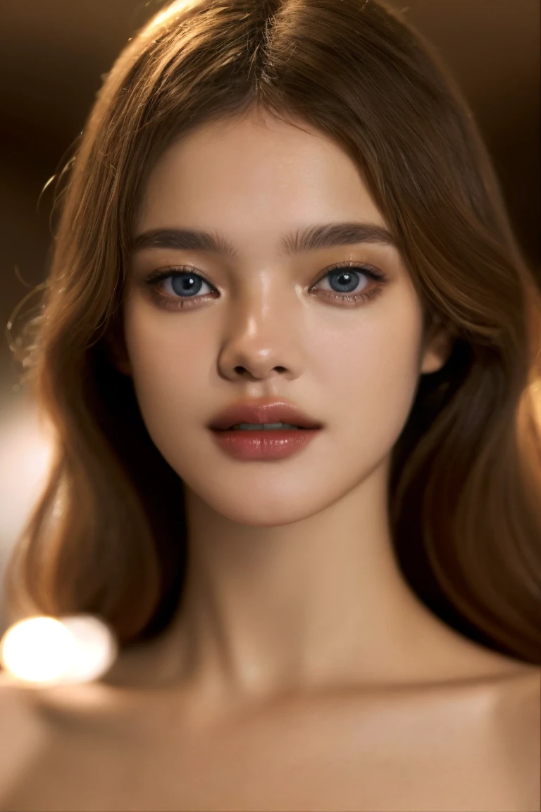 face, fashion photography of portrait,  <lora:nataliaV_lora:.9>,  a fashion model of Natalia Vodianova, posing for the camera, best quality, masterpiece, close up shot, cinematic lighting, vogue editorial style <lora:Anamorphic lens flare:.6> Lens flare