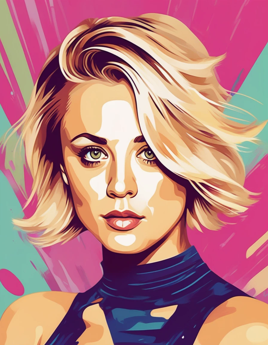 90s illustration style , <lora:Kaley Cuoco:1.0>,  klycchrqn woman,