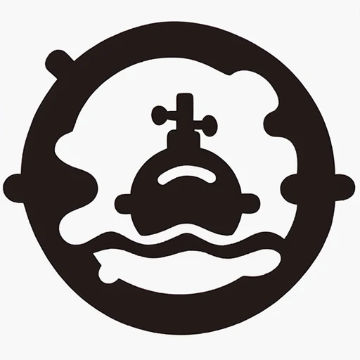 <lora:gmic_bptbv1-000014:1>,93icon\(93ic1\),black and white image of a round submarine in the water,white background and a black and white image of a submarine,solo,simple background,white background,monochrome,no humans,