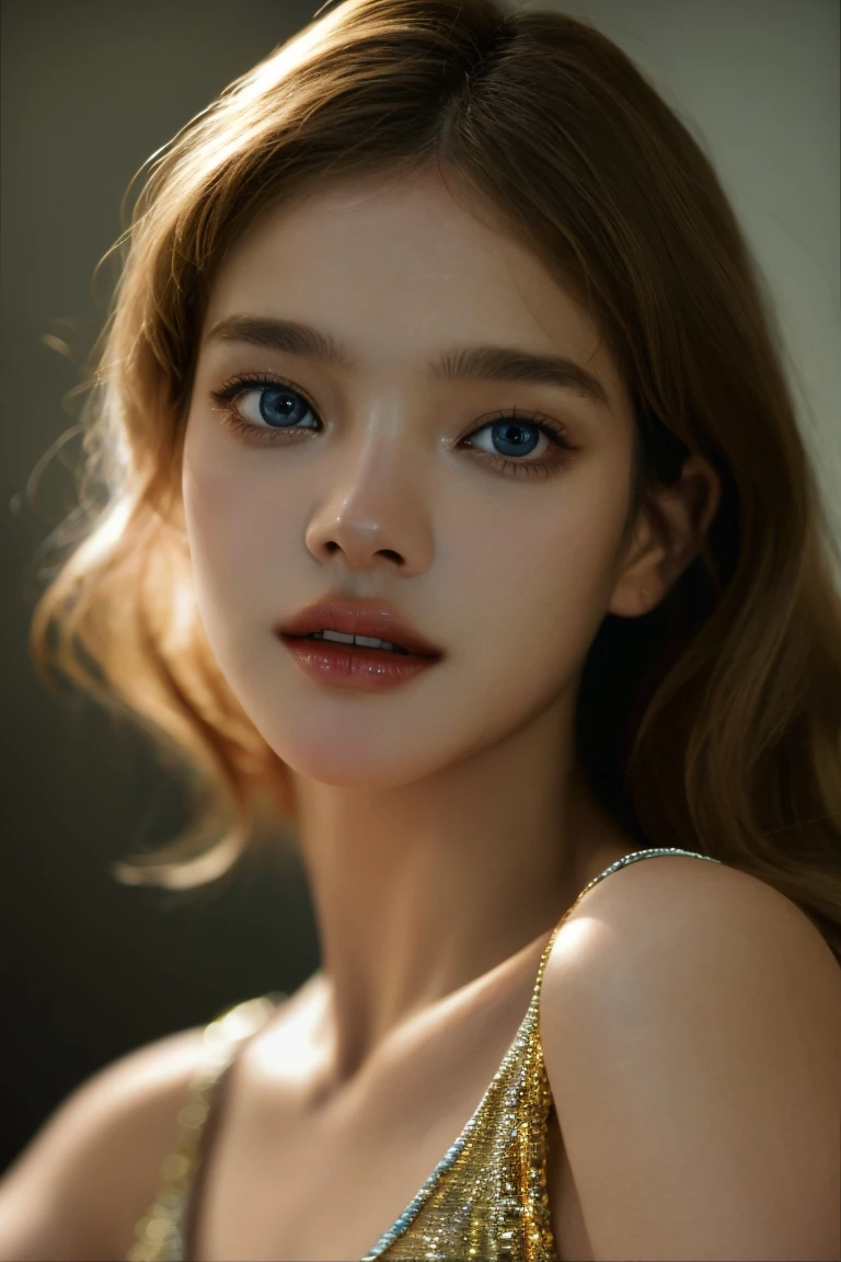 face, fashion photography of portrait, <lora:nataliaV_lora:.9>, a fashion model of Natalia Vodianova, posing for the camera, best quality, masterpiece, close up shot, cinematic lighting, vogue editorial style