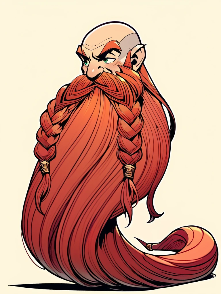 line art drawing ,score_9, score_8_up, score_7_up, score_6_up, score_5_up, score_4_up, <lora:Harry_Dwarf_Pony_XL:1>, Harry_Dwarf, flowing long red beard, braided moustache,bald, bangles, back lighting, in a cyberpunk city . professional, sleek, modern, minimalist, graphic, line art, vector graphics