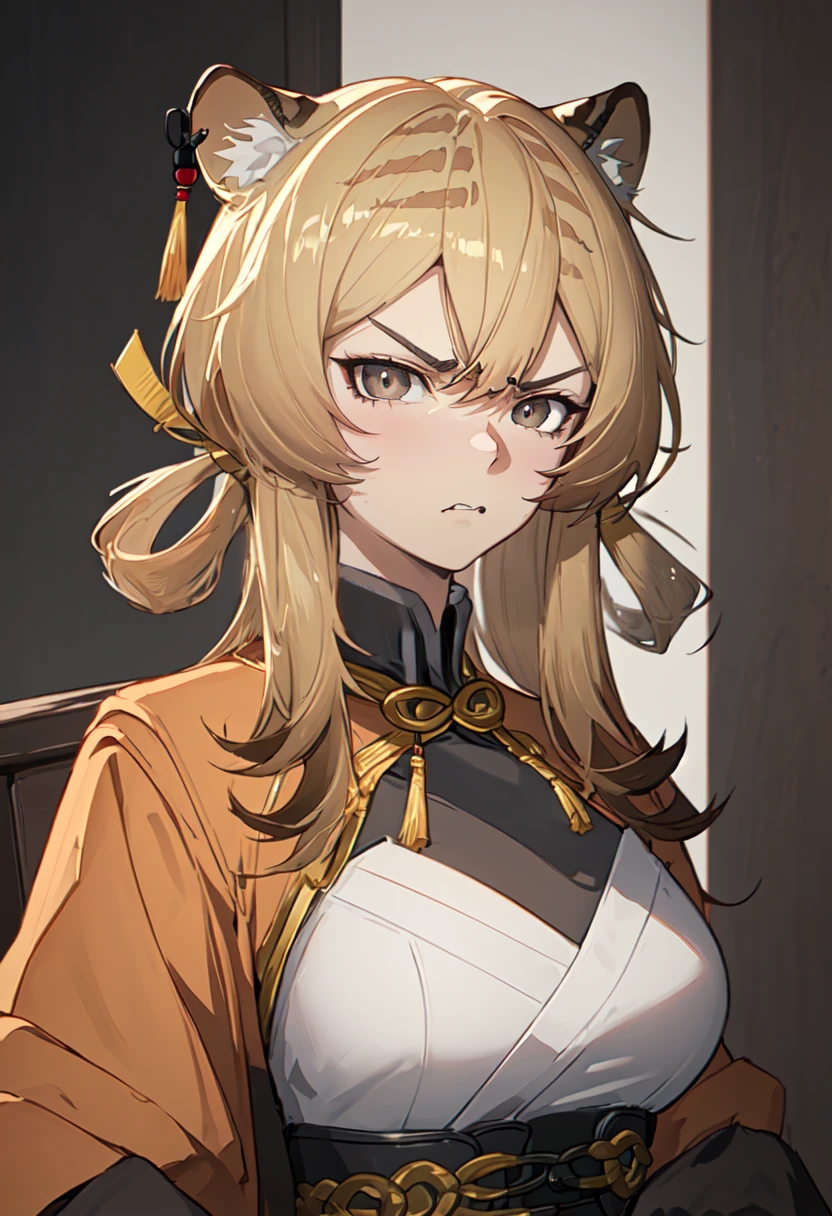 best quality, masterpiece, highres, solo, (du_yaoye_arknights:1.10), angry, annoyed, portrait, looking at viewer, 25 <lora:du_yaoye_arknights:0.80>
