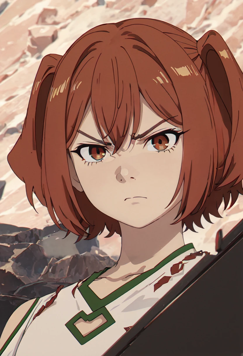 best quality, masterpiece, highres, solo, (kanne_sousounofrieren:1.10), angry, annoyed, portrait, looking at viewer, anime_style, 32 <lora:kanne_sousounofrieren:0.80>