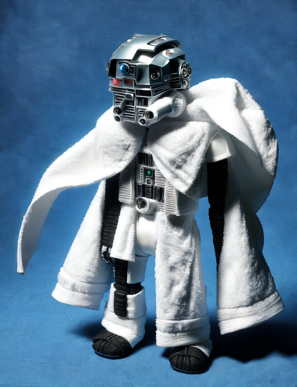 DonMT0w31 towel, male wed treadwell repair droid, minstrel,, tunic, <lora:DonMT0w31:0.8>