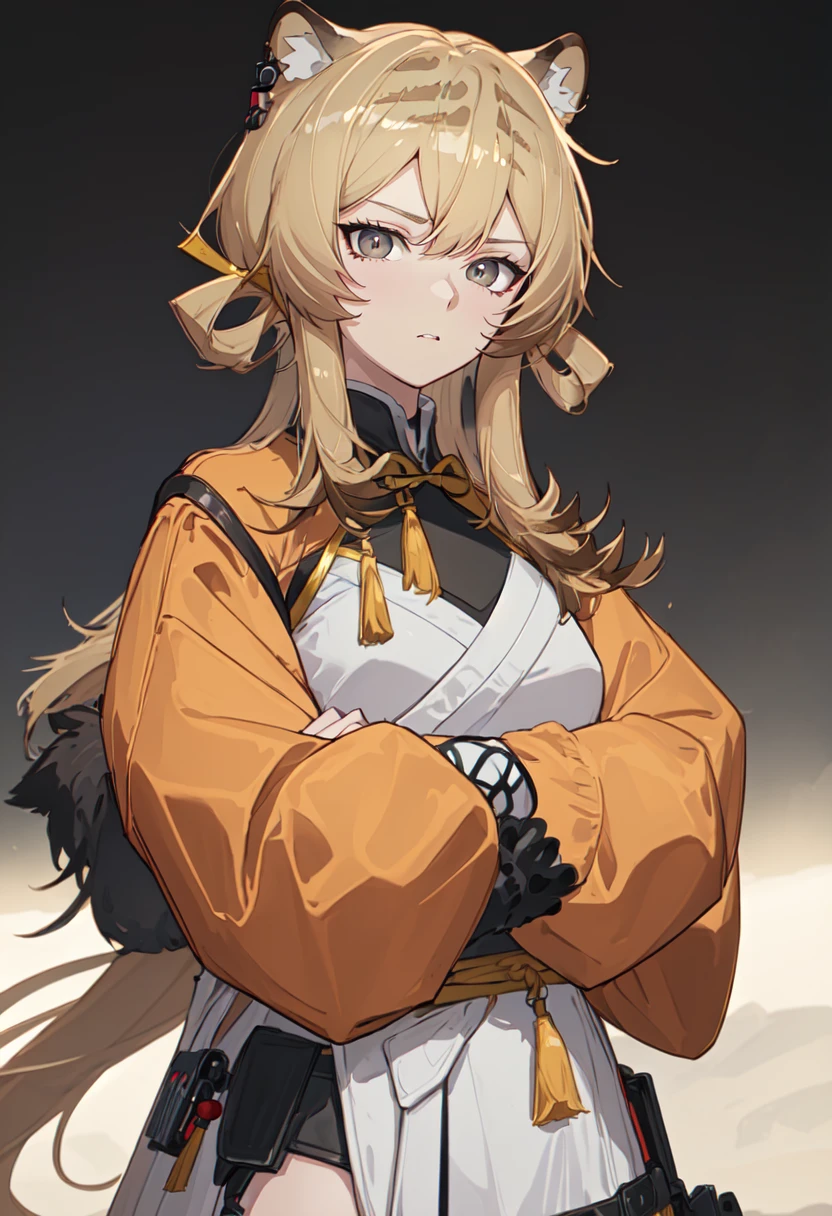 (safe:1.10), best quality, masterpiece, highres, solo, (du_yaoye_arknights:1.10), crossed arms, cowboy shot, looking at viewer, 24 <lora:du_yaoye_arknights:0.80>