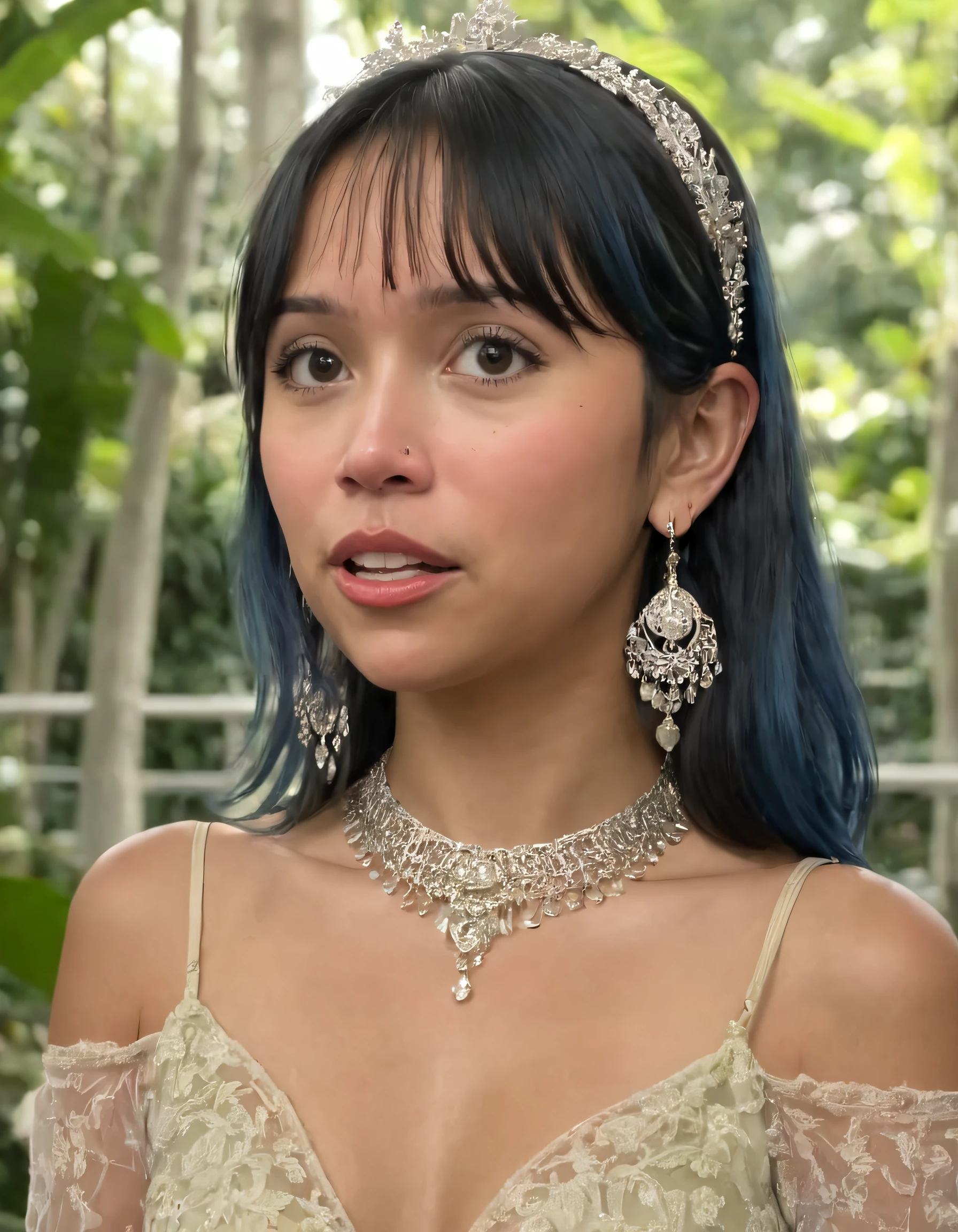 Capturing the radiant beauty of Ally Purugganan, she effortlessly donned a striking ensemble adorned with exquisite jewelry, posing confidently within a picturesque, backlit setting where her captivating eyes meticulously captured every intricate detail. <lora:vtgmjr18e8531c382z9a:1>