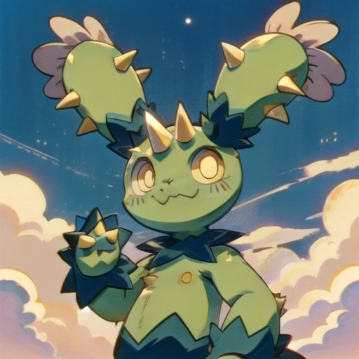 1990s \(style\), anime screencap, retro artstyle, anime coloring, traditional media, maractus, smile, :3, sky, cloud