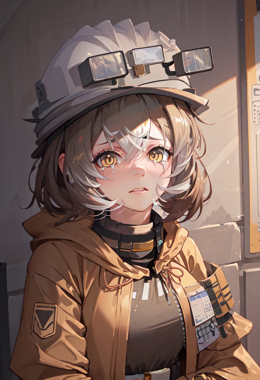 best quality, masterpiece, highres, solo, (cement_arknights:1.10), crying, sobbing, tears, portrait, looking at viewer, 28 <lora:cement_arknights:0.80>