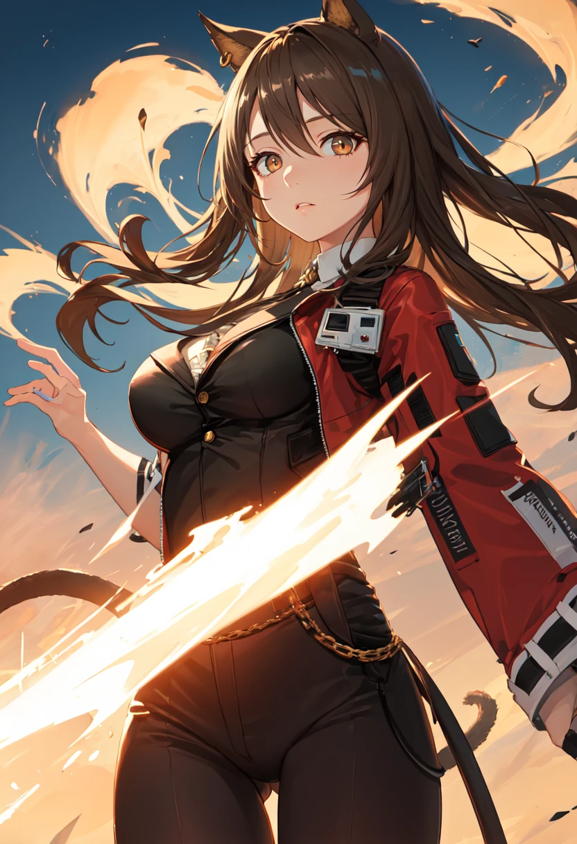 (safe:1.10), best quality, masterpiece, highres, solo, (skyfire_arknights:1.10), jumping, cowboy shot, looking at viewer, 29 <lora:skyfire_arknights:0.80>