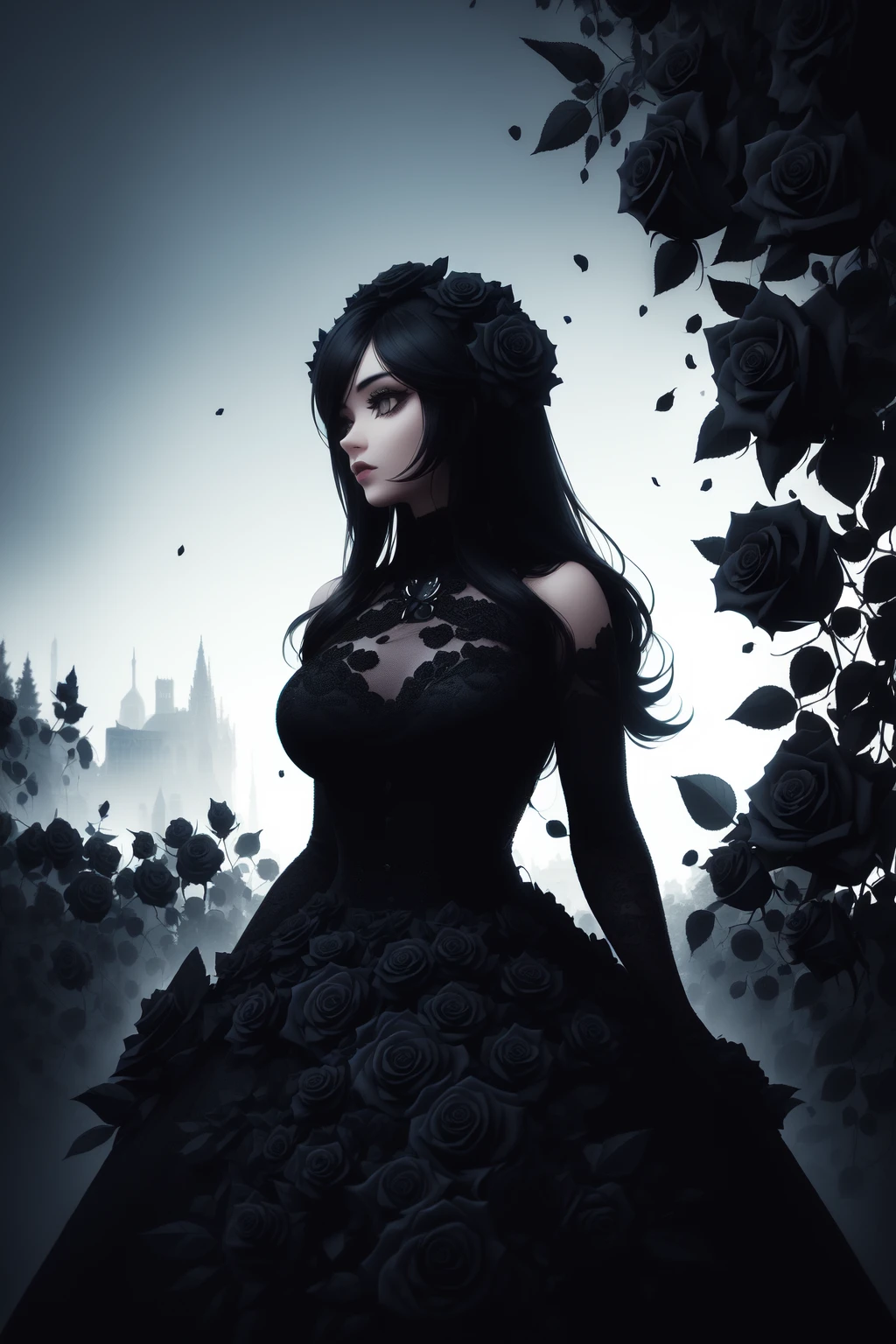 gorgeous and stylish art, strong color contrast,clear sky,
girl, made by black rose,(black rose theme:1.3),
<lora:blackrosefrompixai1:0.5> (blackrose,madebyblackrose,blackrosetheme,made by black roses:1.3)