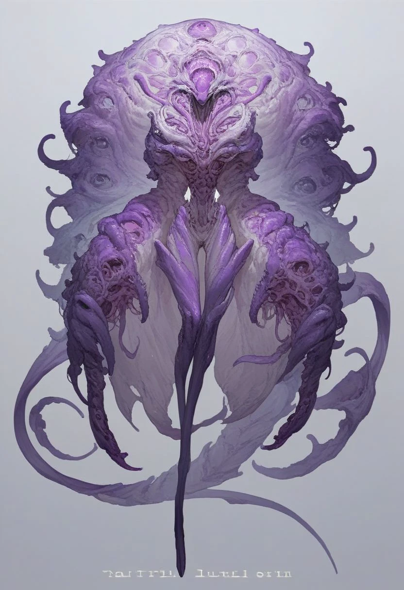 score_9, score_8_up, source_anime, anthropomorphic, unusual creature, creature, concept art, creature, beautiful alien, anthropomorphic, alien, anthropomorphic, completely white, (((Purple))), huge, has a long tail