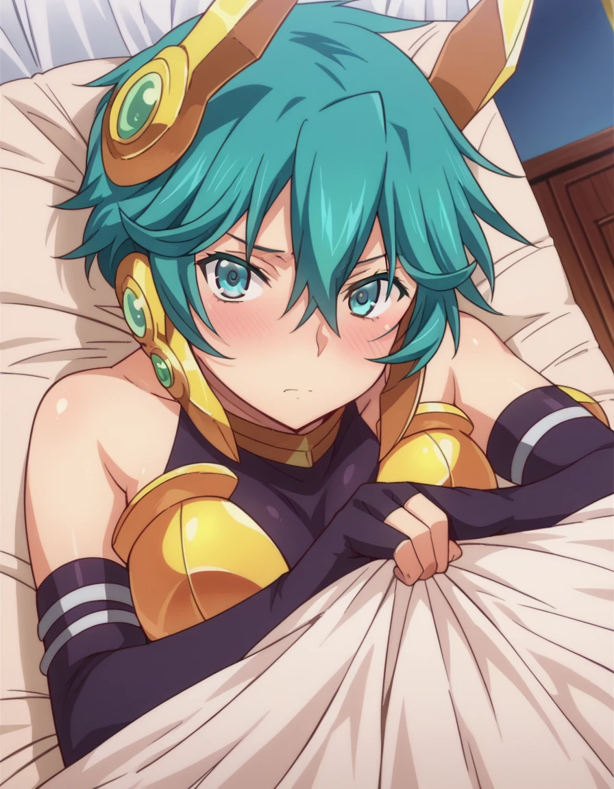 score_9, score_8_up, score_7_up, source_anime,
nemoanemo, <lora:nemo-anemo-ponyxl-lora-nochekaiser:1>
nemo anemo, short hair, green hair, pink eyes, hair over one eye, aqua hair, ahoge,
thighhighs, detached sleeves, hood, eyes, sideboob, sideless outfit,
indoors, bed, bed room, on side, blush, drunk,
looking at viewer, dutch angle, cowboy shot