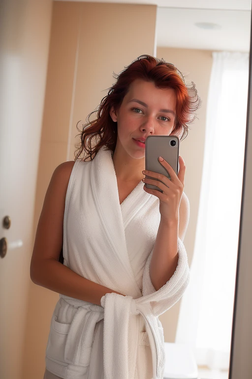 DEN_elua_sg,
(taking a selfie in the bathroom mirror wearing a towel dressing gown, selfie:1.2),
bokeh, f1.4, 40mm, photorealistic, raw, 8k, textured skin, skin pores, intricate details  <lora:epi_noiseoffset2:1>, epiCRealism  <lora:ClothingAdjuster3:-1>
