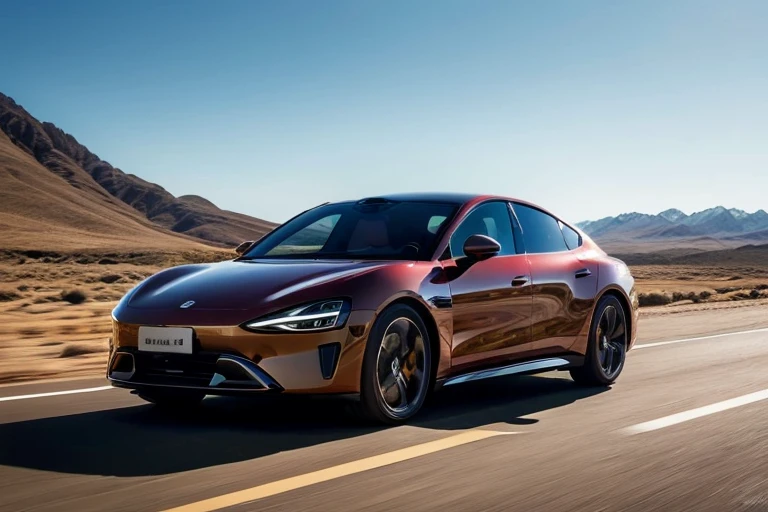 ãã¹ã¿ã¼ãã¼ã (body red:1.3),mi car,car,ground vehicle,motor vehicle,sports car,running in the desert,mi car,masterpiece,best quality,(photorealistic:1.4),(ultra high res:1.2),(raw photo:1.2),ultra-detailed,<lora:lora-mi-car-000008:0.7>,