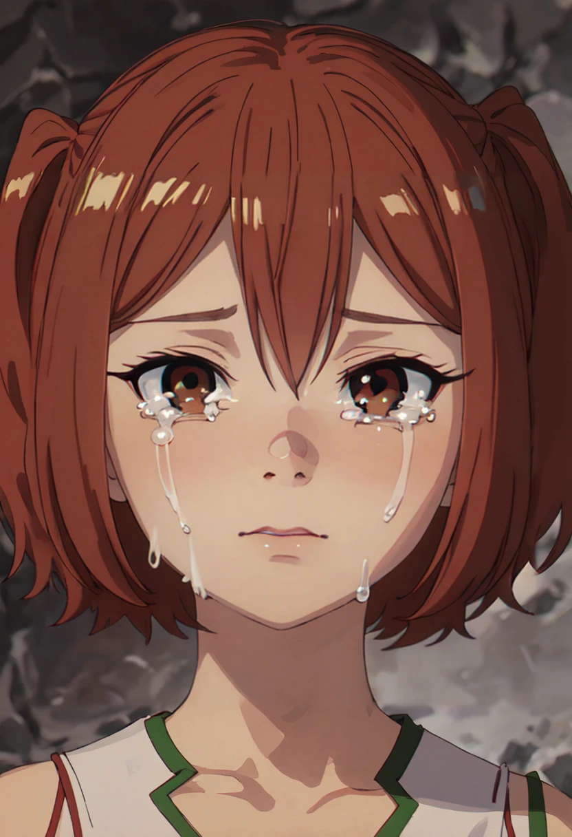 best quality, masterpiece, highres, solo, (kanne_sousounofrieren:1.10), crying, sobbing, tears, portrait, looking at viewer, anime_style, 34 <lora:kanne_sousounofrieren:0.80>