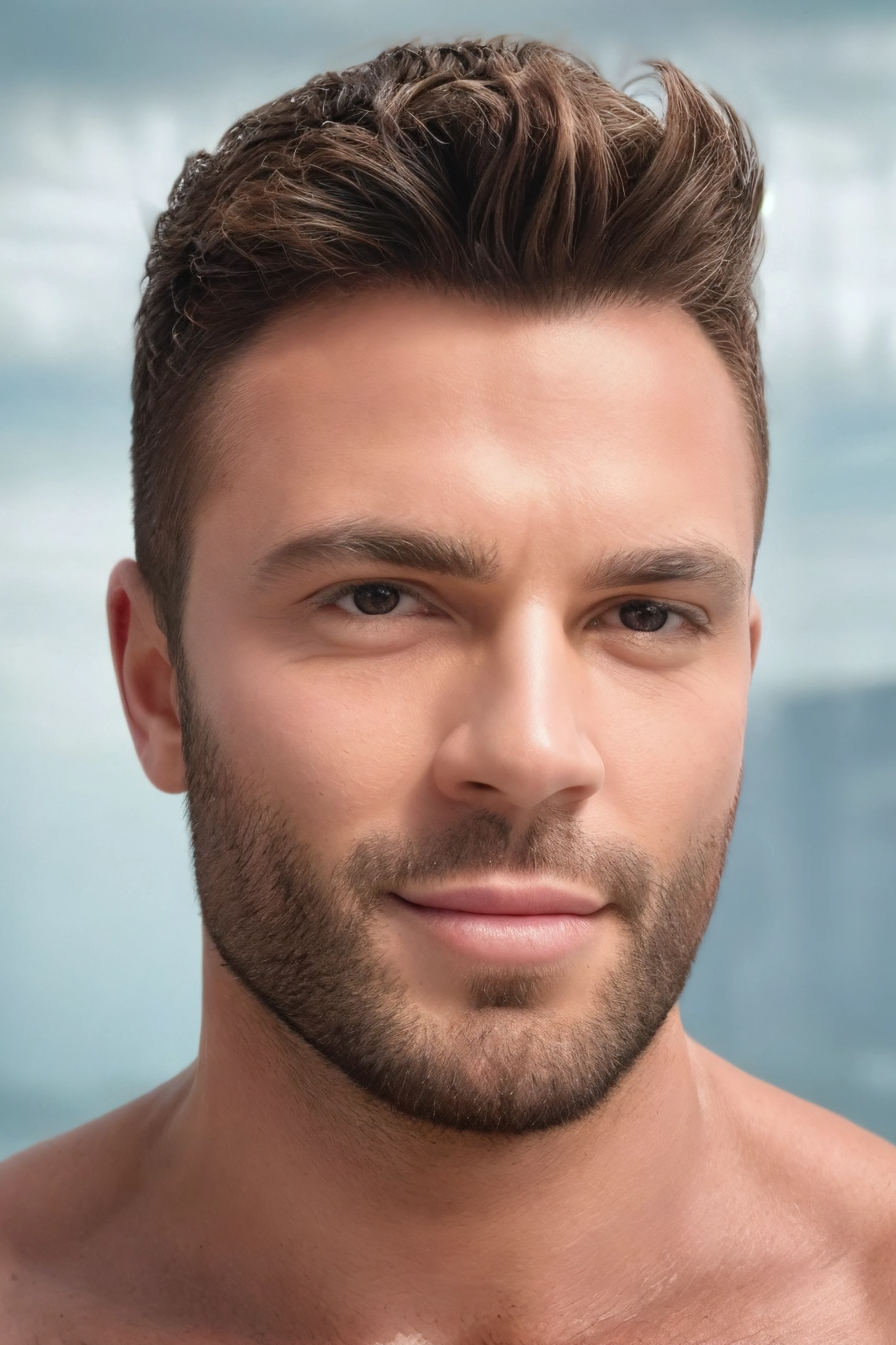1male, facing the camera,face, hair beauty, masterpiece, UHD, high details, high quality, HD, 1080P, neck, <lora:Gustavo Naspolini:0.7>