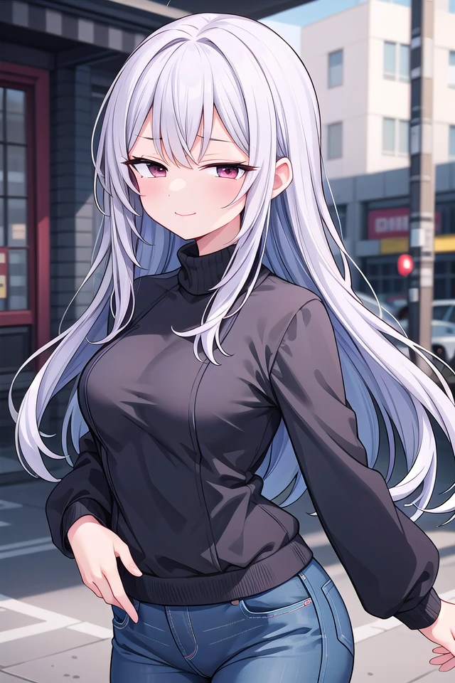 <lora:sensualface_type4_v3:1>
insanely detailed, absurdres, ultra-highres, ultra-detailed, best quality,
1girl, solo, nice hands, perfect hands
BREAK
pea coat, turtleneck, straight pants
BREAK
(nsfw:-1.5)
BREAK
seductive smile, closed mouth
BREAK,
standing, cowboy shot, looking at viewer
BREAK
slender, kawaii, perfect symmetrical face, ultra cute girl, ultra cute face, ultra detailed eyes, ultra detailed hair, ultra cute, ultra beautiful
BREAK
in schoolyard, depth of field, ultra detailed background
BREAK
medium breasts
BREAK
purple hair, red eyes, long hair,