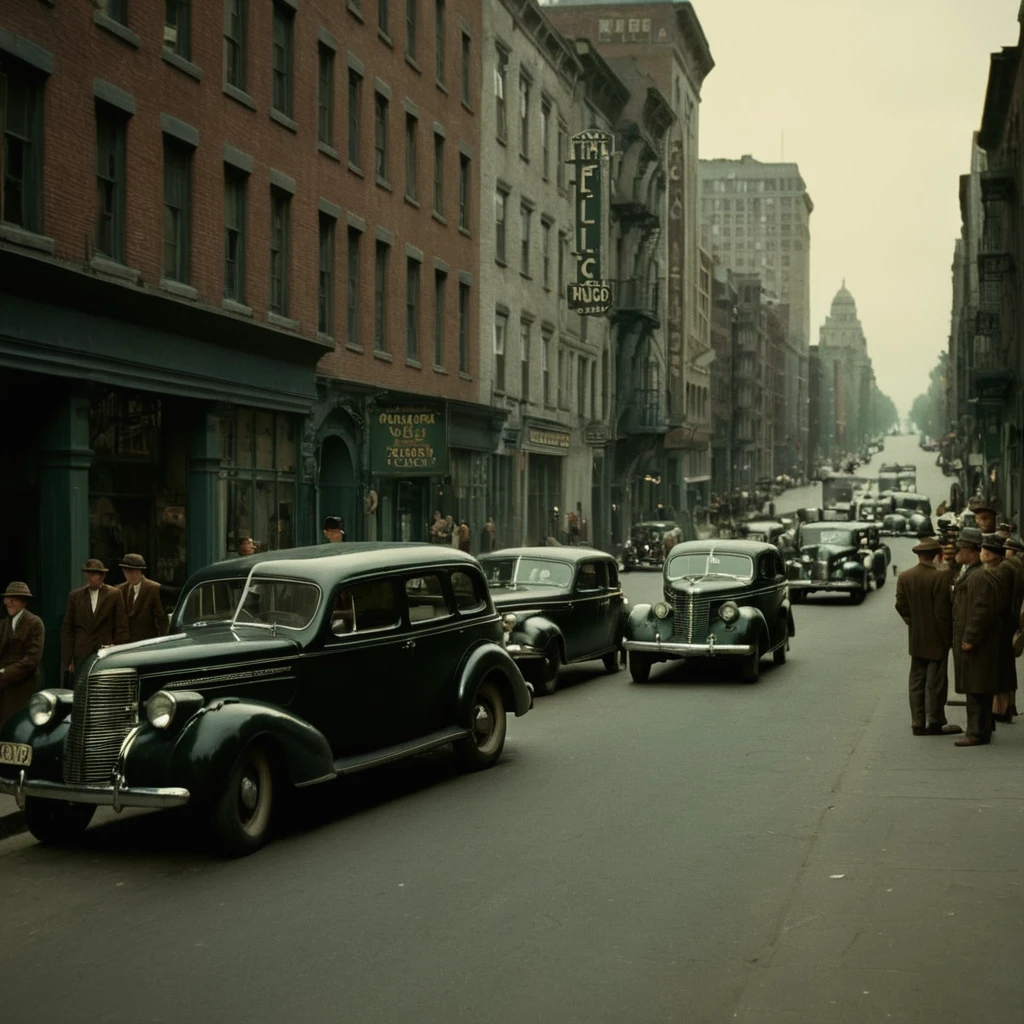 Ambiente: Chicago dos anos 1940, carros antigos, Italian Mafia, Al Capone, lei seca, Estados Unidos, gangster, armas, Espingardas, metralhadoras, mafia, Mafiosos, night canary, bares e restaurantes, Chicago antiga,anos 40.