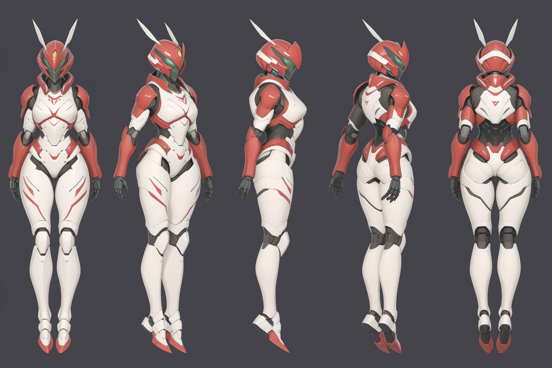 (GENERAL:0), mecha, robot, masterpiece, best quality, very aesthetic, absurdres, solo, standing,
(VIEWS:0),  full body character turnaround of mecha,
Multiple views of the same mecha,  (simple background, white background:1.2), multiple views, side view, back view, front view, 
,
mask, helmet,
Beetle \(insect\)ï¼
Alex Mercer\(Prototype\),
plate armor, power suit, alien,
android, cybersuit, upper armor, mechanical arms, machinery, prosthesis,
(bodyshape:0), Sturdy build body,
(clothing:0), (Polo shirt and khaki shorts:0.6), 
(cyan  
devil  theme character design:1.1),
 <lora:MechTurnXLRemix_v1:.5>
 <lora:MechTurnXL_v1:.5>
<lora:ClothTurnXLRemix_v1-000004:.25>
 <lora:ClothTurnXL_v1-000004:0.25> 
<lora:CharTurnXL_v2:0.25>
 <lora:xl_more_art-full_v1:.25>,
 <lora:Alphonse Mucha Style:.1>, Alphonse Mucha Style page
 <lora:å½é£æç»SDXL:.1>