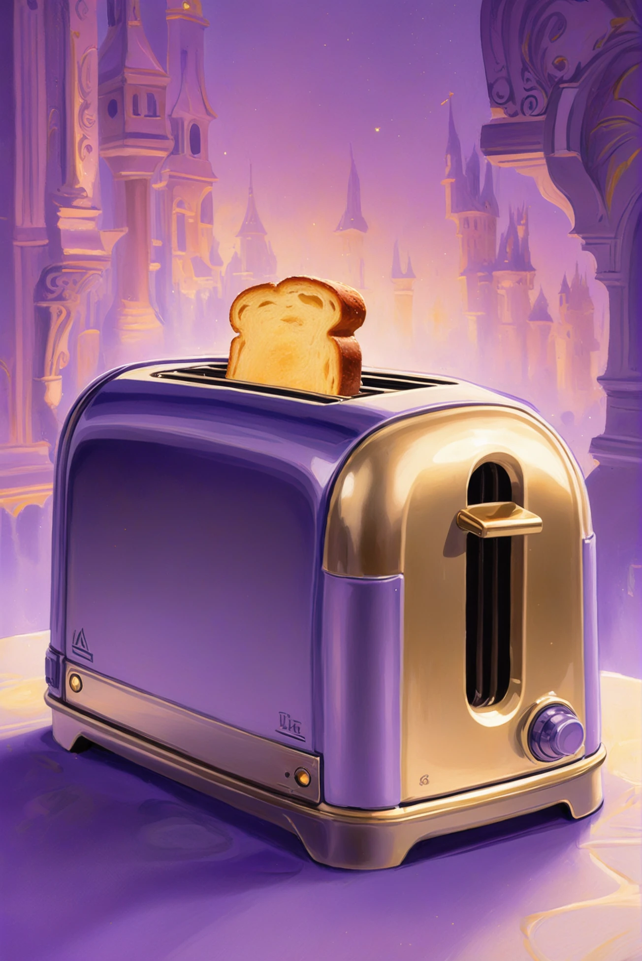 digital painting, <lora:EnvyLavendarFantasyXL01:1>a toaster