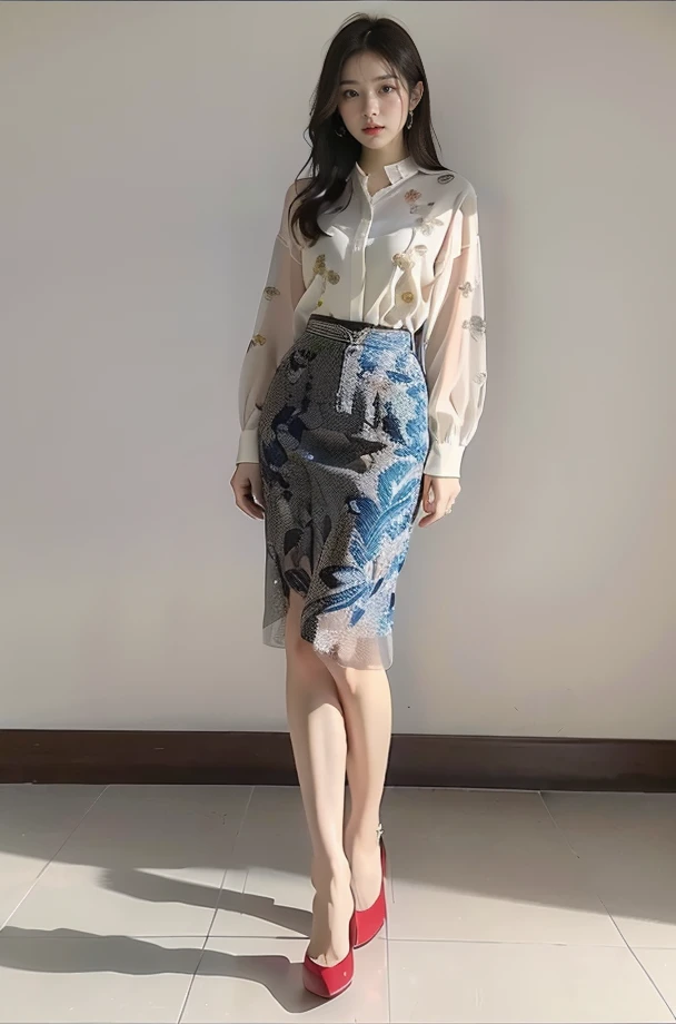 (full_body:1.3),stand,xinzhongshi,transparent shirt,(patterned clothes:1.3),<lora:1.5_perfect hands:0.8>,<lora:chinese-girl:0.7>,<lora:è
¿-000001:0.5>,the perfect hand,<lora:perfect hands:0.8>,arm,v_legs,<lora:xinzhongshi2.1:0.8>,white shirt,medium_skirt,skirt,standing,audience oriented,generous,semi-perspective skirt,a patterned skirt,embroidery,milk white skirt,xinzhongshi2.1,, best quality, masterpiece, (photorealistic:1),ultra high res,highres,, illustration. media, delicate,8k wallpaper,soft light,official art, (realistic:1.2),1girl,