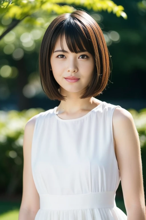 1girl,(RAW photo, best quality), (realistic, photo-realistic:1.4), masterpiece, an extremely delicate and beautiful, extremely detailed, 2k wallpaper, Amazing, finely detail, extremely detailed CG unity 8k wallpaper, ultra-detailed, highres, soft light, beautiful detailed girl, extremely detailed eyes and face, beautiful detailed nose, beautiful detailed eyes,cinematic lighting,perfect anatomy,slender body,
wearing a white avantgarde peplum dress and white skirt,(bokeh:1.2),
at a flower park,sakura flowers,flower garden,
<lora:hamabeminamiV2_lora:0.8>,smile,(hair with bangs),(tomboy haircut:1.2)