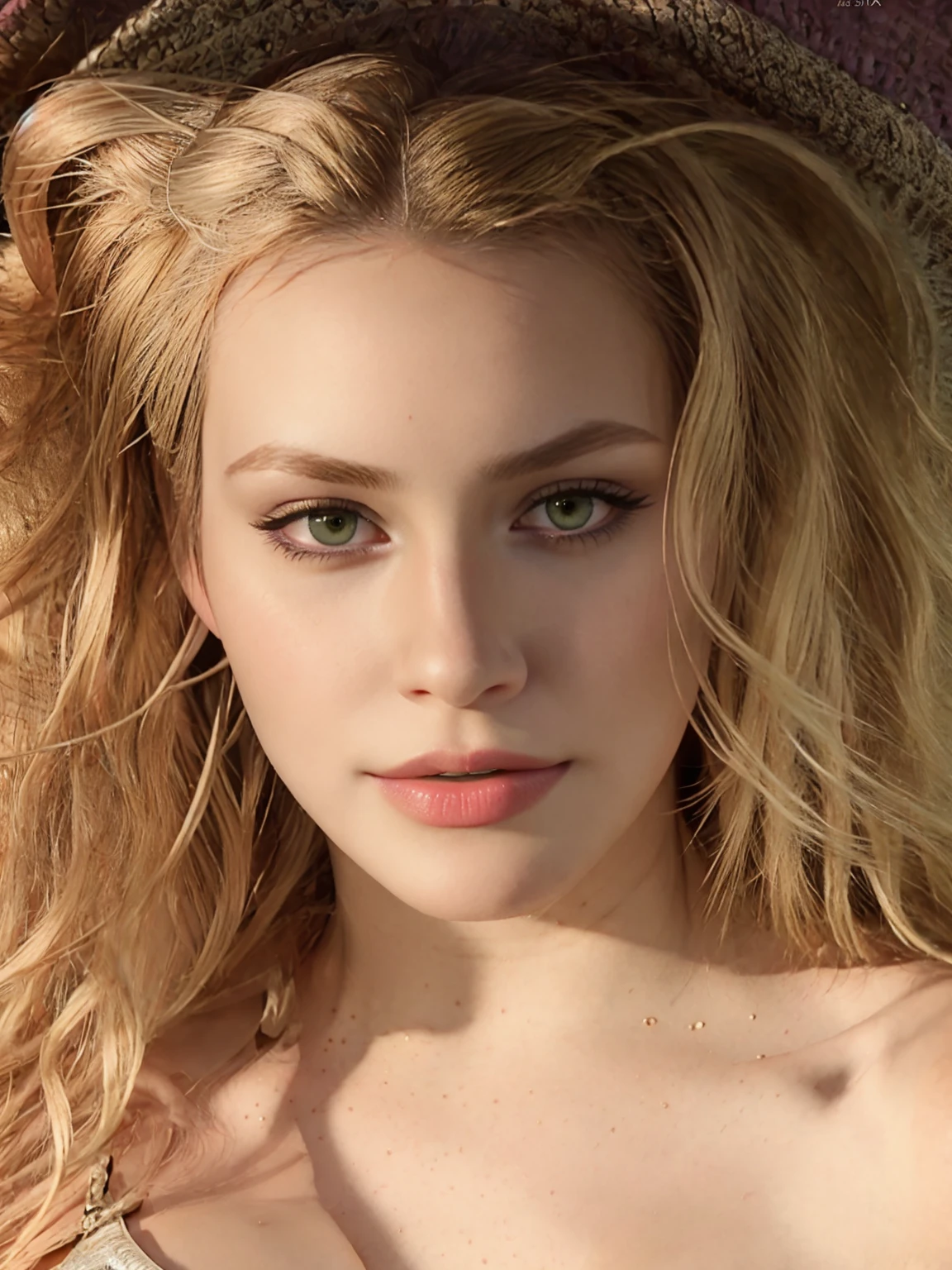 <lora:Novaxruu:1> Novaxruu,
A beautiful woman,1girl,solo,long hair,looking at viewer,green eyes,(((blonde hair))),parted lips,lips,eyelashes,portrait,close-up,realistic,soft lighting, professional Photography, Photorealistic, detailed, RAW, analog, sharp focus, 8k, HD, high quality, masterpiece
