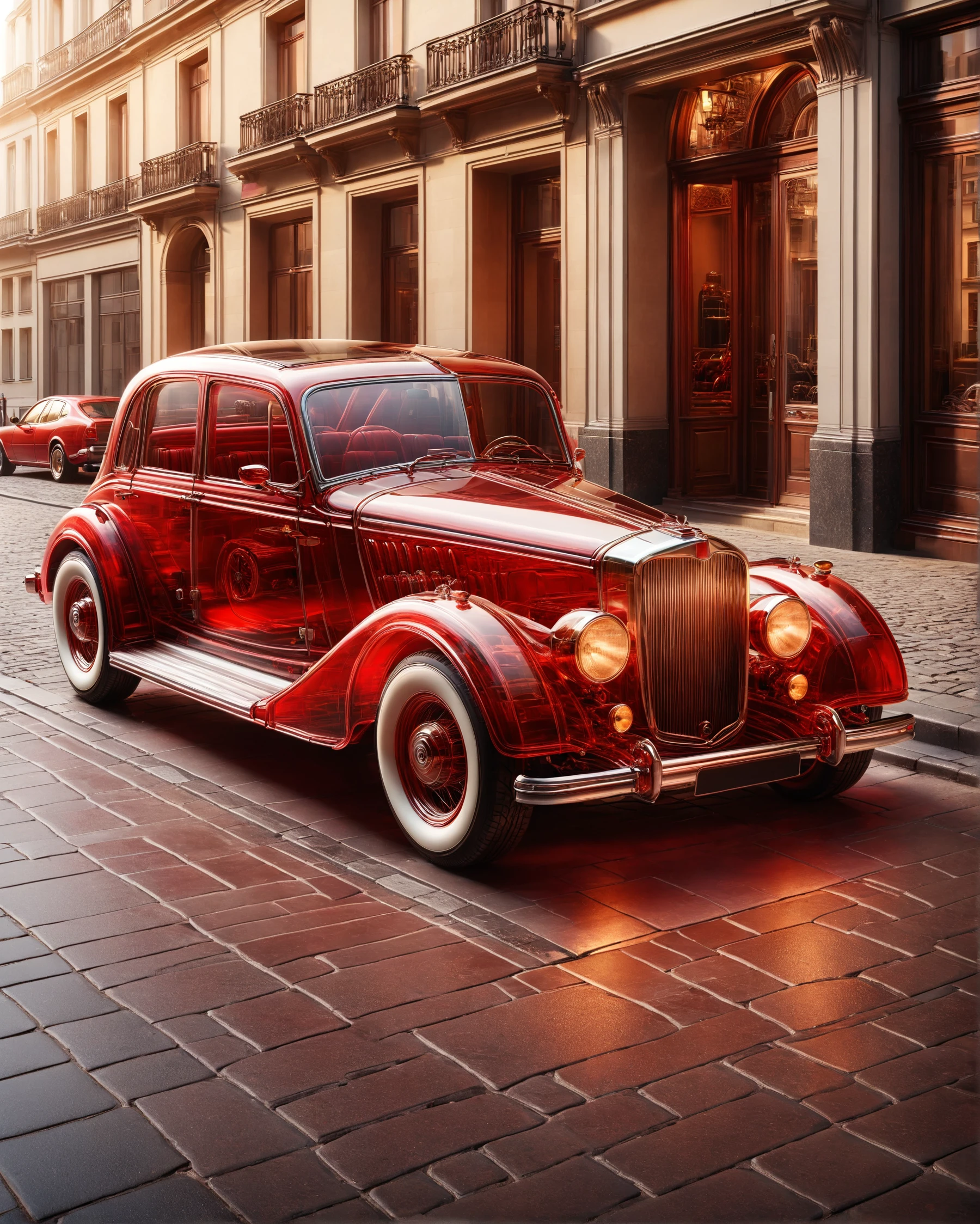 A classic vintage car parked on a city street, its bodywork and interior materfully crafted
<lora:dvr-trd:1> dvr-trd