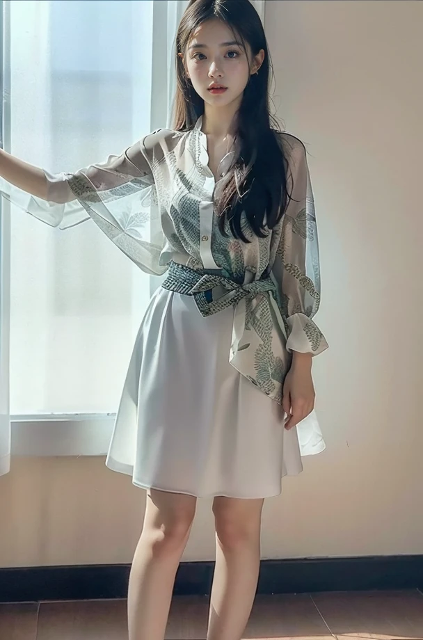 (full_body:1.3),stand,xinzhongshi,transparent shirt,(patterned clothes:1.3),<lora:1.5_perfect hands:0.8>,<lora:chinese-girl:0.7>,<lora:è
¿-000001:0.5>,the perfect hand,<lora:perfect hands:0.8>,arm,v_legs,<lora:xinzhongshi2.1:0.8>,white shirt,medium_skirt,skirt,standing,audience oriented,generous,, best quality, masterpiece, (photorealistic:1),ultra high res,highres,, illustration. media, delicate,8k wallpaper,soft light,official art, (realistic:1.2),1girl,