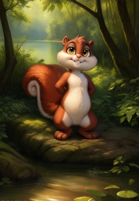 <lora:SkippySquirCartoYif:1>  Yellow eyes,   solo,   looking at viewer, SkippySquirCartoYif, Squirrel,
(beautiful, aesthetic, perfect, delicate, intricate, masterpiece, )  textured fur, [Forest, water, trees, lake, clouds, bushes,]
[by kenket|by totesfleisch8], by thebigslick:by silverfox5213:0.8], [by syuro, by paloma-paloma::0.2, (Tricksta, TotesFleisch8)