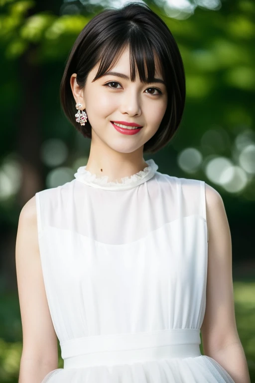 1girl,(RAW photo, best quality), (realistic, photo-realistic:1.4), masterpiece, an extremely delicate and beautiful, extremely detailed, 2k wallpaper, Amazing, finely detail, extremely detailed CG unity 8k wallpaper, ultra-detailed, highres, soft light, beautiful detailed girl, extremely detailed eyes and face, beautiful detailed nose, beautiful detailed eyes,cinematic lighting,perfect anatomy,slender body,
wearing a white avantgarde peplum dress and white skirt,(bokeh:1.2),
at a flower park,sakura flowers,flower garden,
<lora:hamabeminamiV2_lora:0.8>,smile,(very short hair),red lipstick,(short hair),earrings