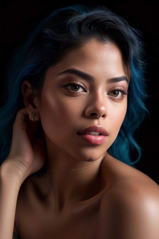 DEN_fairy_SG,
(headshot:1.2) portrait on a (plain black background:1.2), (headshot:1.2), (face focus:1.1), (facing the camera:1.2), Head in the centre, (eye contact:1.3), (intense stare:1.1), mouth open, (facing straightforward:1.2), (forward facing:1.1), Head, face, Head focus, Head tilted down, looking slightly up at the camera,
bokeh, f1.4, 40mm, photorealistic, raw, 8k, textured skin, skin pores, intricate details <lora:epi_noiseoffset2:1>, epiCRealism