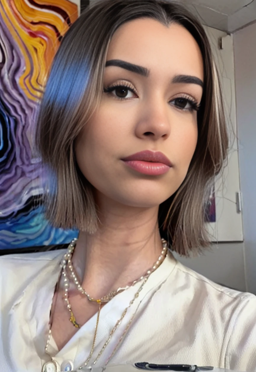 NoraExplorer,   (masterpiece, best quality, highres:1.2), (photorealistic:1.2), (film grain:1.3), (morbid light:1.2), (dynamic angle), raw photo, (Rei Ayanami), young, cute, very slim, skinny, in high detailed textured Evangelion white suit, (ultra-detailed body), (light smile:0.8), (dynamic pose), moonlight passing through hair, (abstract colorful art background:1.3), (sharp), exposure blend, bokeh, dim light, (hdr:1.4), high contrast, (muted colors, dim colors, soothing tones:1.3), low saturation, morbid
 <lora:NoraExplorer:1>