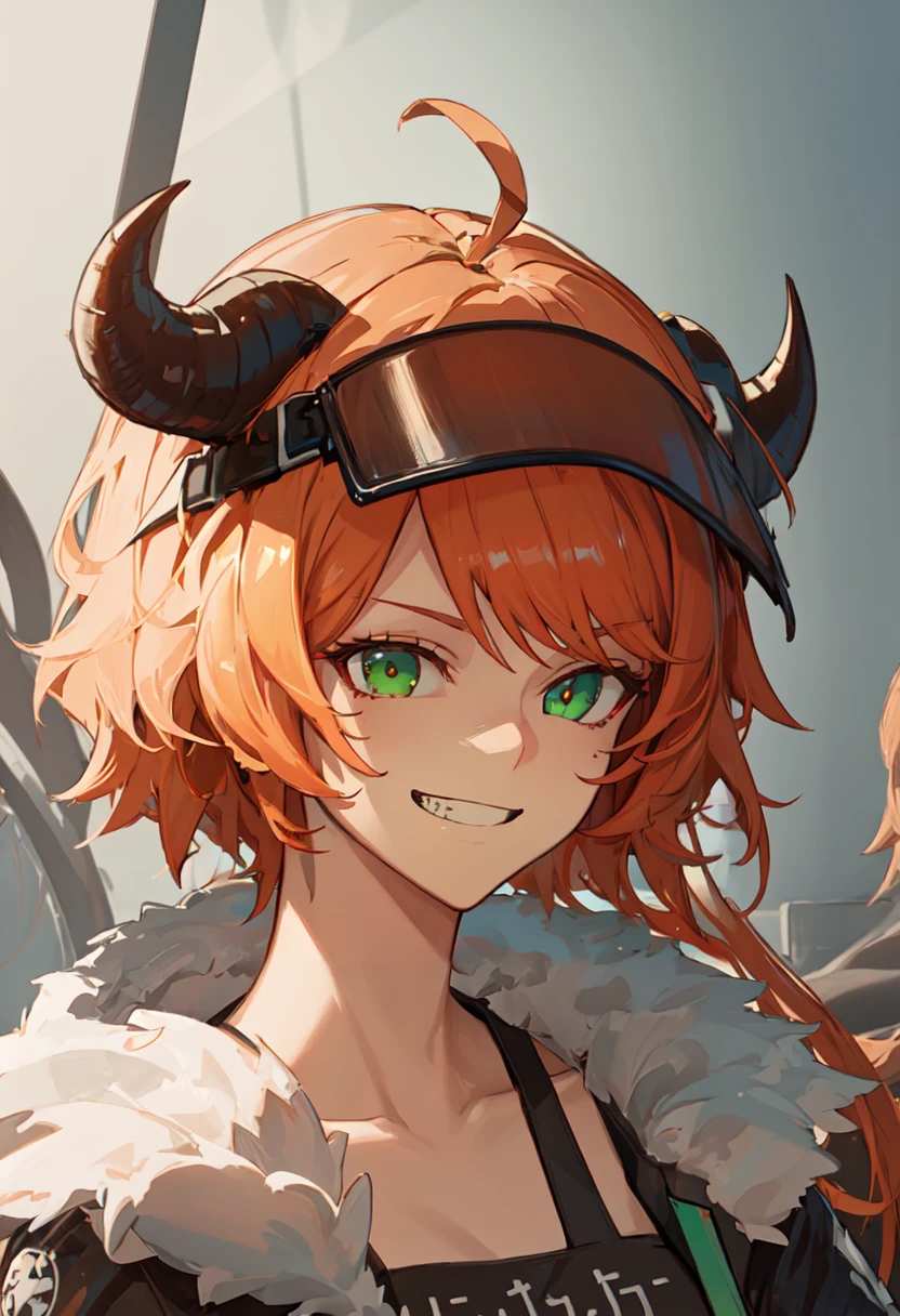 best quality, masterpiece, highres, solo, (croissant_arknights:1.10), evil grin, evil smile, grin, portrait, looking at viewer, 30 <lora:croissant_arknights:0.80>