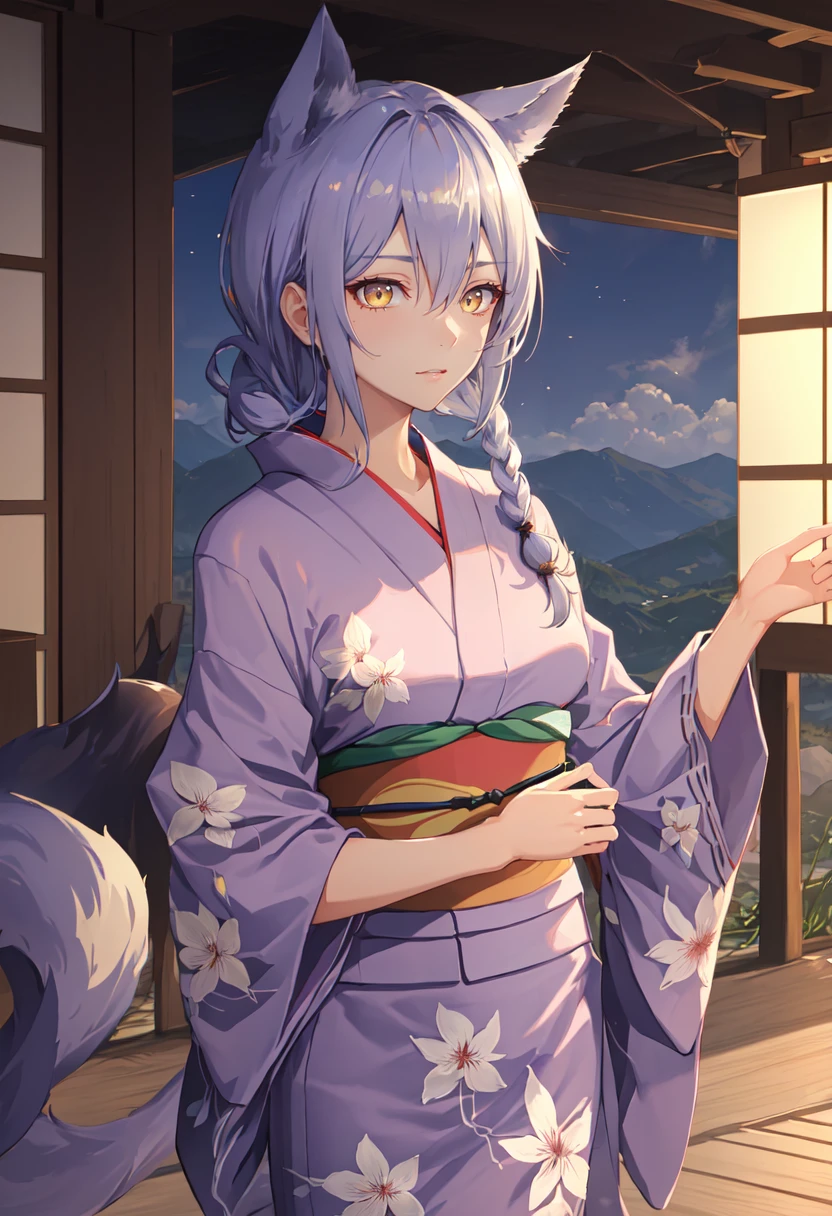 best quality, masterpiece, highres, solo, (provence_arknights:1.10), (yukata:1.30), (kimono:1.15), 17 <lora:provence_arknights:0.80>