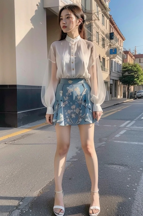 (full_body:1.3),stand,xinzhongshi,transparent shirt,(patterned clothes:1.3),<lora:1.5_perfect hands:0.8>,<lora:chinese-girl:0.7>,<lora:è
¿-000001:0.5>,the perfect hand,<lora:perfect hands:0.8>,arm,v_legs,white shirt,medium_skirt,standing,audience oriented,generous,embroidery,xinzhongshi3,high quality,highres,super clear,16k,hud,in the outdoor,realive,realistic,realistic,color matching,<lora:xinzhongshi3:0.7>,pantywear,perspective trouser skirt,embroidered pant skirt,shorts,, best quality, masterpiece, (photorealistic:1),ultra high res,highres,, illustration. media, delicate,8k wallpaper,soft light,official art, (realistic:1.2),1girl,
