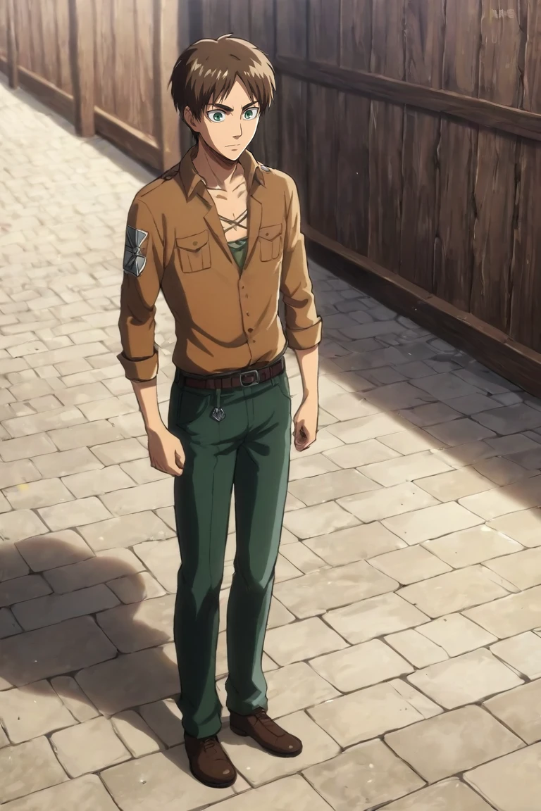 score_9, score_8_up, score_7_up, score_6_up, score_5_up, score_4_up, BREAK source_anime, 1boy, solo, male focus, full body, <lora:Eren_Yeager_PonyXL:0.94>, eren_yeager, brown hair, green eyes, patriotic costume, , <lora:sdxl_lightning_8step_lora:1>