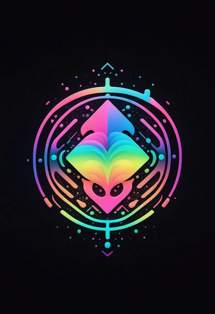 artlg, logo of a colorful illustration, 4k, uhd   masterpiece, "Intrasect" rebranding, logo, minimal, vantablack, pearl, lime, neon pink, liquid graphite, fineliner, marker, watercolor, pastel, exploring the convergence of ai with art, creativity, music, math, science, allowing ai to stitch new fields from old domains