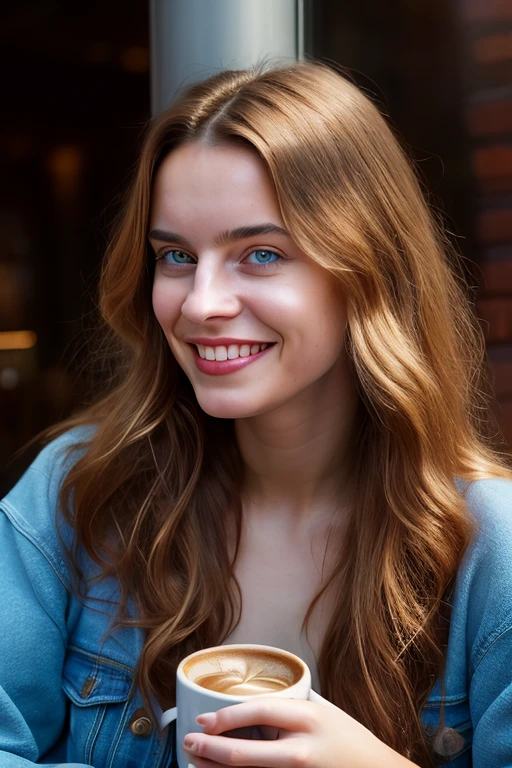 <lora:KristaKass:1>, full color portrait of a young woman, having coffee in moscow, smile, natural light, epic character composition,by Janice Sung, alessio albi, Diego Fernandez, Alexis Franklin, Daniela Uhlig, Jana Schirmer, sharp focus, subsurface scattering, f2, 35mm, film grain