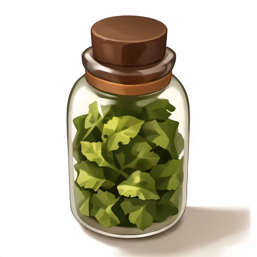 Fs_Food,a bottle of chopped parsley,white background, simple background, <lora:food32901-000040:0.6>